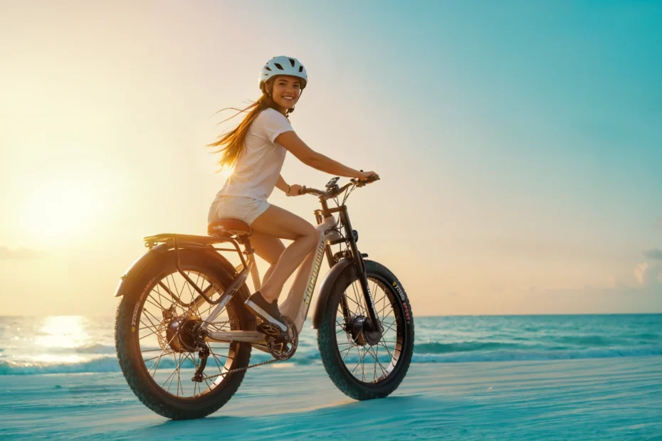 A cyclist enjoying a smooth ride on the Shengmilo S700 e-bike through city streets with comfort and ease.