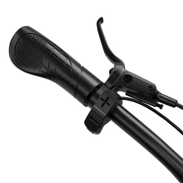 Close-up of the ergonomic grips on Shengmilo S700 e-bike, providing enhanced comfort and control for off-road cycling through Australia’s diverse terrain