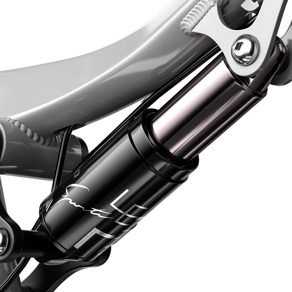 Close-up of the rear shock on Shengmilo S600 e-bike, providing superior suspension for smooth rides on Australian trails and rough terrain