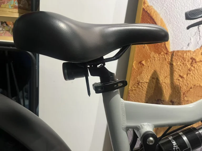 Shengmilo e-bike showing saddle too tilted forward, which may cause rider to slide forward