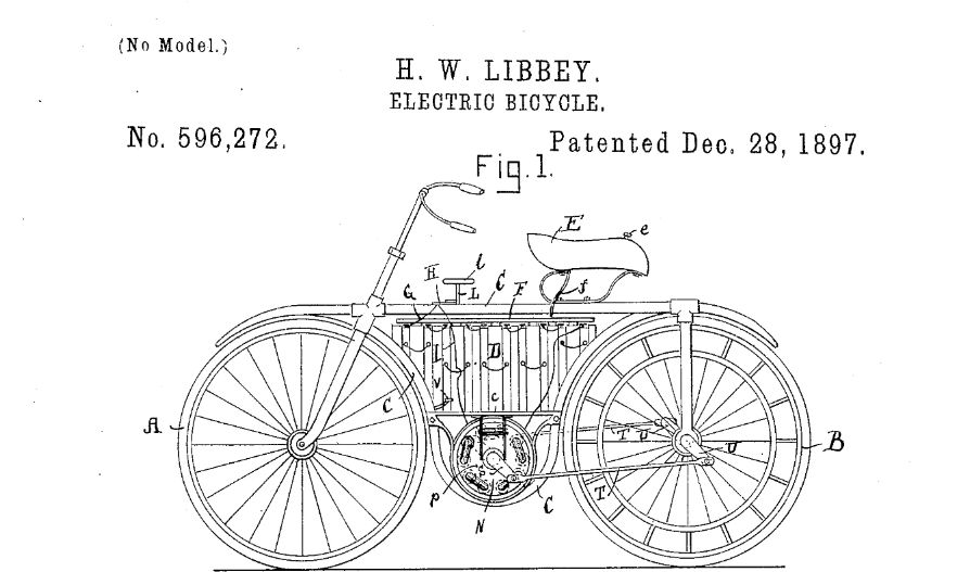 Hosea W. Libbey's electric bicycle design