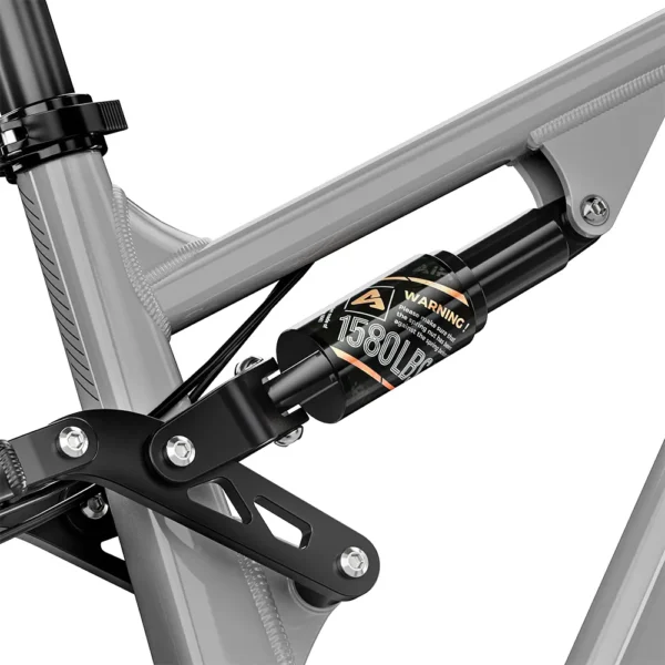 Close-up of the 1500 lb rear shock absorber on the Shengmilo S600 Pro.